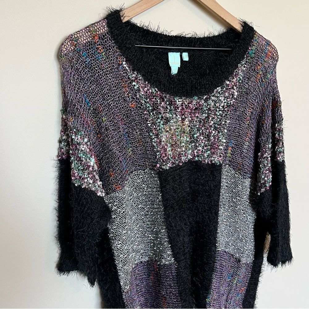 Shu Shu Patchwork Shag Sweater - Picture 4 of 13